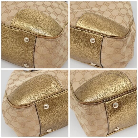GUCCI GG Canvas Hand Bag Beige Gold 163805 Auth 135061 - Picture 16 of 16